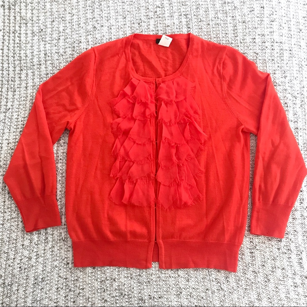J. Crew Ruffle Front Cardigan